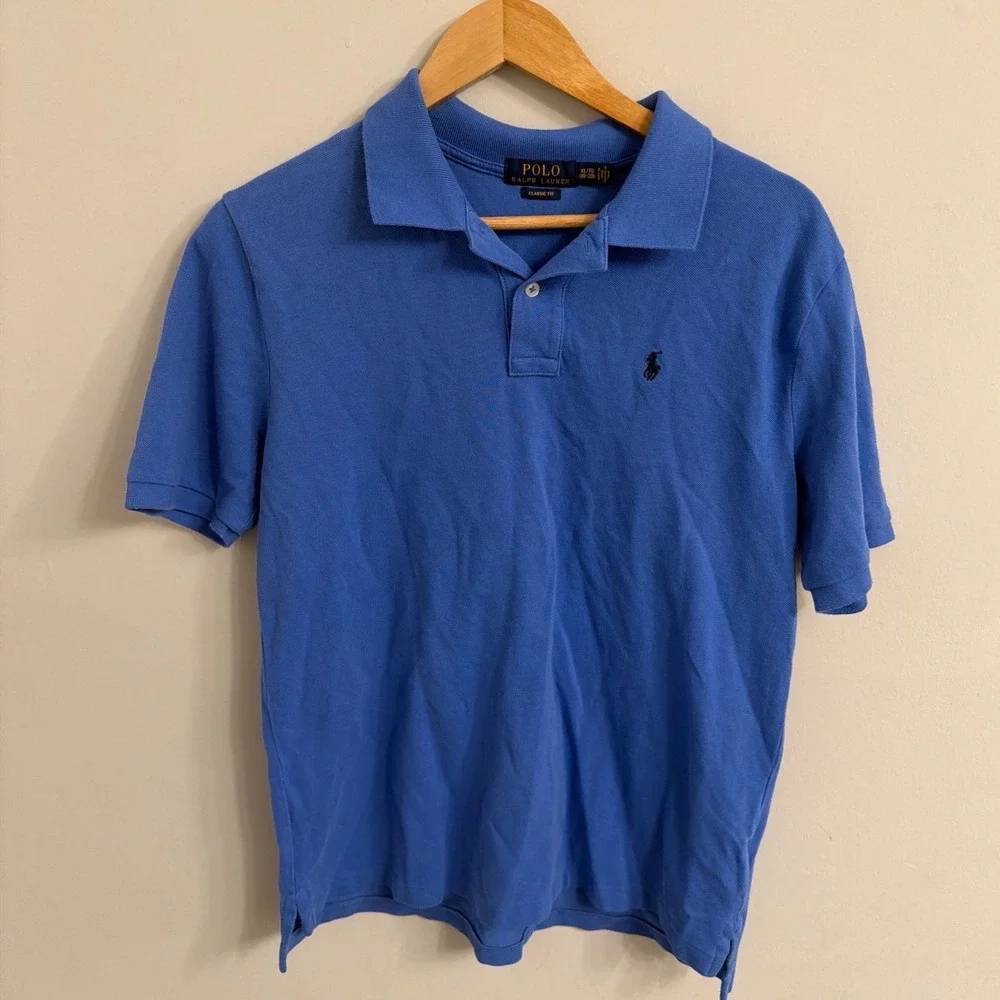 Polo Ralph Lauren Mens XL 18-20 Blue Classic Fit Short Sleeve Pique Polo Shirt